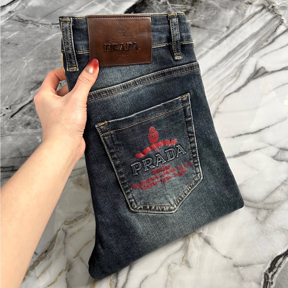 Prada Men's Dark Blue Denim Jeans